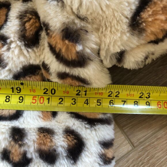 36point5 Faux Fur Cozy Soft Retro Y2K Cropped Leopard Jacket Sz L - Picture 8 of 10